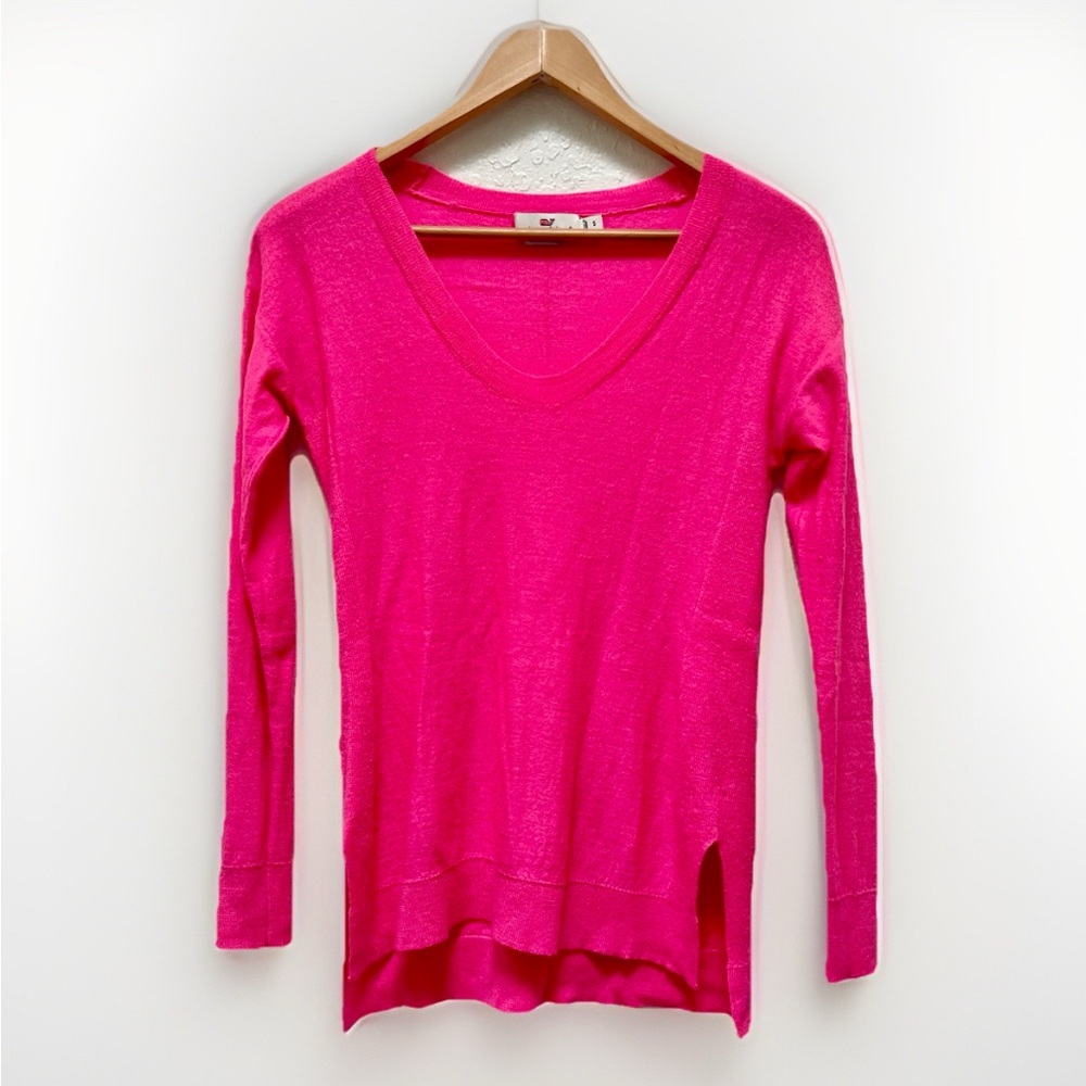 Vineyard Vines Pink V Neck Long Sleeve‎ Sweater Cashmere Small Designer